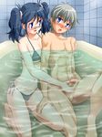  1boy 1girl artist_request bathtub bikini censored cfnm clothed_female_nude_male handjob hetero hinata_aki keroro_gunsou penis reach-around reach_around saburo_mutsumi sitting swimsuit water 