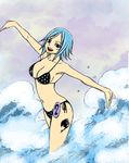  bikini cleavage fairy_tail fan_colored juvia_loxar mashima_hiro smile swimsuit water 