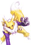  all_fours canine claws digimon female fox katie renamon solo 