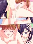  blue_eyes breasts brown_hair closed_eyes couple fukuzawa_yumi maria-sama_ga_miteru miyama_amehiko multiple_girls nipples ogasawara_sachiko purple_hair pussy short_twintails small_breasts twintails uncensored yuri 