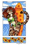  2003 bikini clouded_leopard female roxy sea skimpy solo surfboard xianjaguar 