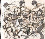  bag bandana bandanna capcom dougi gloves karate_gi muscle ryu ryuu_(street_fighter) shirtless street_fighter 