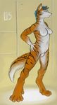  feline female ipoke nude pubic_hair sharutha solo standing tiger tough 