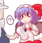  ? bat_wings hat izayoi_sakuya maid multiple_girls red_eyes remilia_scarlet short_hair touhou wings yuro 