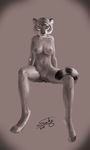  breasts feline female nude sitting snake_(artist) solo spread_legs spreading tiger 