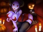  cleavage devil halloween horns red_eyes stockings thighhighs yottin 