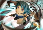  bad_id bad_pixiv_id blue_eyes blue_hair cape gloves magical_girl mahou_shoujo_madoka_magica miki_sayaka onaka_sukisuki short_hair solo sword thighhighs weapon 