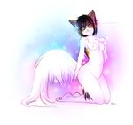  anthro breasts cat dagger_leonelli dagger_leonelli_(character) eyewear feline female glasses kneeling looking_at_viewer mammal nipples nude solo thewhitedemon 