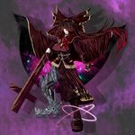  alternate_costume alternate_weapon arm_cannon boots bow cape gloves hair_bow long_hair makura_cover red_eyes reiuji_utsuho solo touhou weapon wings 