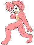  anthro badly_posed breasts butt female hair lol muscles muscular_female nipples nude pink_hair plain_background pose sega short_hair snarling solo sonic_(series) unknown_artist white_background 