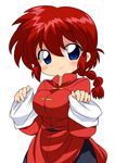  bad_id bad_pixiv_id blue_eyes braid breasts chinese_clothes genderswap genderswap_(mtf) large_breasts meiro_(yuu) ranma-chan ranma_1/2 red_hair saotome_ranma single_braid solo tangzhuang 