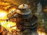  antiaircraft_weapon battle battleship explosion gun imperial_japanese_navy kashi_takahisa md5_mismatch military military_vehicle no_humans ocean original scenery ship war warship watercraft weapon world_war_ii yamato_(battleship) 