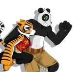  bear blush duo feline kung_fu_panda looking_at_viewer mammal master_tigress panda plain_background po sssonic2 tiger white_background 