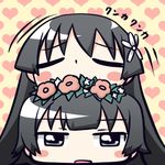  blush_stickers closed_eyes flower hair_flower hair_ornament head_rest head_wreath heart moja_(gibson) multiple_girls saten_ruiko to_aru_kagaku_no_railgun to_aru_majutsu_no_index uiharu_kazari 