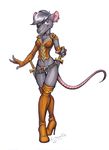  armor boots cleavage dagger fantasy female leather lizardbeth lucretia midriff rat rodent solo 