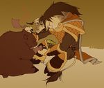  anthro armor bandage bear bovine feral frog healing male tauren unknown_artist warcraft world_of_warcraft 