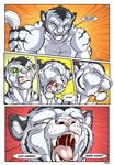  black-rat canine comic ears eyes feline fur keanon_woods male mammal muscles nose pecs portrait rawr solo tail teeth tiger transformation were werewolf white white_fur 