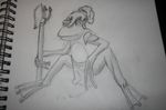  amphibian frog monochrome pencils unconvincing_armour weapon 