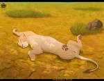  cute disney eyes_closed feline female feral lion nala on_back pussy shopped solo tailbrush the_lion_king 