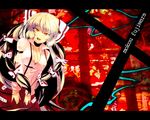  bow cleavage fujiwara_no_mokou kitakaze_higashikaze red_eyes touhou 