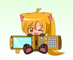  akita_neru animal_ears catgirl chibi phone suzunonaruki tagme tail vocaloid 