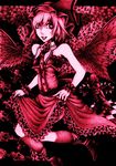  absurdres chotto dress flandre_scarlet hat highres monochrome multiple_girls remilia_scarlet short_hair skull touhou wings wrist_cuffs 