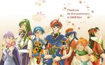  1boy 6+girls 6girls angry arm_grab armor blue_eyes blue_hair bun cape cecilia_(fire_emblem) double_bun eye_contact fingerless_gloves fire_emblem fire_emblem:_fuuin_no_tsurugi fire_emblem_fuuin_no_tsurugi fire_emblem_sword_of_seals flower gloves green_eyes green_hair hair_bun harem hat headband holding hug jealous lalum lalum_(fire_emblem) lilies lilina lilina_(fire_emblem) long_hair looking_at_another looking_back male midriff multiple_girls navel open_mouth orange_hair pegasus_knight purple_eyes purple_hair red_hair rose roy roy_(fire_emblem) short_hair smile sofiya sofiya_(fire_emblem) sue_(fire_emblem) sunflower sweat sweatdrop thany thany_(fire_emblem) tulip wink 