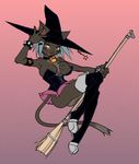  boots breasts broom cat corset crybringer feline female hat kachoo magic_user mammal skirt solo soul_eater spiked_bracelet witch witch_hat 