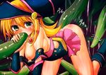  all_fours anal ass blonde_hair blush breasts dark_magician_girl duel_monster green_eyes green_tentacles hanging_breasts hat heart ico_(green_bullet) looking_back magical_girl nipples oral rape tears tentacle tentacles torn_clothes trembling yu-gi-oh! yuu-gi-ou_duel_monsters 