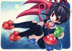  asymmetrical_wings bad_id bad_pixiv_id biyon black_hair black_legwear dress houjuu_nue red_eyes short_hair solo thighhighs touhou ufo wings 