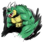  dragon fangs grin horns male muscles red_eyes reptile scalie solo timberwolfmax 