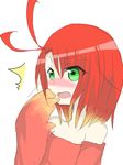  ahoge banjo-kazooie blush costume green_eyes highlights kazooie multicolored_hair personification rareware red_hair shocked surprised tsundere tube_top tubetop 