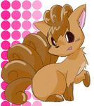  brown canine feral fox kitsune multiple_tails pok&eacute;mon saya solo tail vulpix 