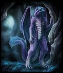  claws dragon fuzzy horn horns looking_at_viewer male nude scalie smile solo standing superboll wings 