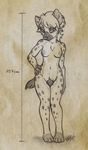  breasts female hand_on_hip hyena hyenakay looking_at_viewer mammal nipples nude pubes pubic_tuft sketch solo standing 