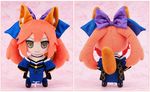  1girl animal_ears caster_(fate/extra) fate/extra fate_(series) fox_ears fox_tail japanese_clothes kimono lowres photo solo stuffed_toy tail 