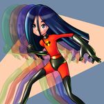  1girl conoghi disney domino_mask female gloves latex latex_gloves long_hair looking_at_viewer mask pixiv simon_(artist) small_breasts smile solo spandex the_incredibles violet_parr 
