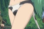  animated animated_gif armpits arms_up bikini bounce bouncing_breasts breasts cow cow_ears cow_girl cow_horn cow_print cow_tail cowgirl eyes_closed fanservice gif green_hair hair higurashi_no_naku_koro_ni horns long_hair lowres ponytail ribbon smile sonozaki_mion swimsuit tail 