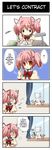  :o blush book comic desk hair hair_ribbon highres kaname_madoka kyubey kyuubee lamp mahou_shoujo_madoka_magica mechanical_pencil notebook otoneha pen pencil pink pink_hair ribbon school_uniform short_hair studying translated twintails window 