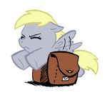  blonde_hair cute daww derp derpy_hooves_(mlp) equine female feral flying friendship_is_magic hair heavy horse mail mammal my_little_pony pegasus plain_background pony solo unknown_artist white_background wings 