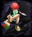  adeleine artist barefoot beret between_toes black_hair dark_matter evil feet foot foot_hold hat kirby_(series) nintendo one_shoe paintbrush single_shoe toe_grab toe_hold toes 