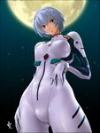  ayanami_rei blue_hair bodysuit murasaki_nyaa neon_genesis_evangelion plugsuit red_eyes short_hair solo white_bodysuit 