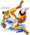  anal anal_masturbation anal_penetration anus balls blush canine dildo fox foxxfire male mammal masturbation open_mouth penetration penis plain_background sex_toy solo spread_legs spreading white_background 