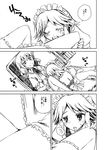  blush chair comic cunnilingus face greyscale izayoi_sakuya jude_(minority_lilac) maid monochrome multiple_girls oral remilia_scarlet sitting sketch tongue touhou translated yuri 