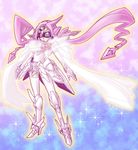  bad_id bad_pixiv_id cape elbow_gloves fusion gloves gundam heartcatch_precure! mecha mugen_silhouette no_humans parody pink_hair precure solo thighhighs 