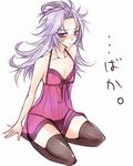  1boy babydoll black_legwear black_thighhighs blue_eyes blush bulge crossdressing final_fantasy final_fantasy_ix frown full_body kuja lingerie long_hair male_focus messy_hair nightgown nightie nipples panties see-through silver_hair solo thighhighs toro0609 trap underwear 