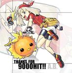  artist_request bag bandana bike_shorts gen_3_pokemon gloves haruka_(pokemon) hits open_poke_ball poke_ball pokemon pokemon_(creature) pokemon_(game) pokemon_rse pokenav thank_you torchic zoom_layer 