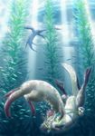  female feral goggles kissing male mammal melonleaf mustelid non-anthro otter underwater water 