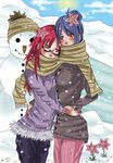  2girls karin_(naruto) konan naruto scarf snow snowman winter 