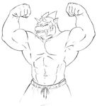  claws dragon fangs grin horns looking_at_viewer male muscles presenting reptile scalie sketch solo standing timberwolfmax 